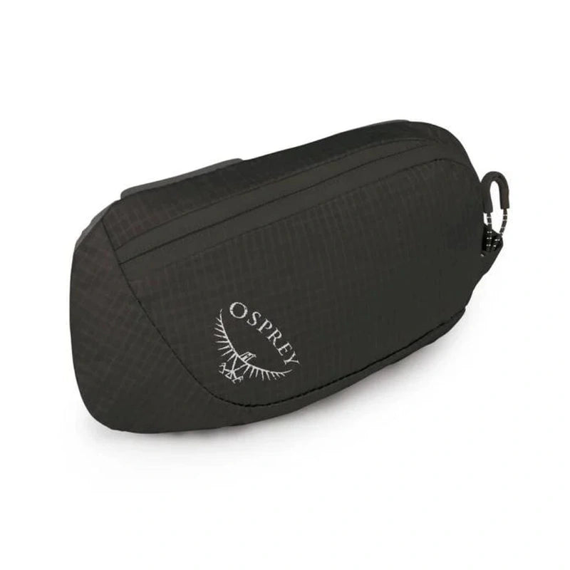 Osprey Pack Pocket Zip svart nylonficka med vit logotyp och karbinhake vid dragkedjan