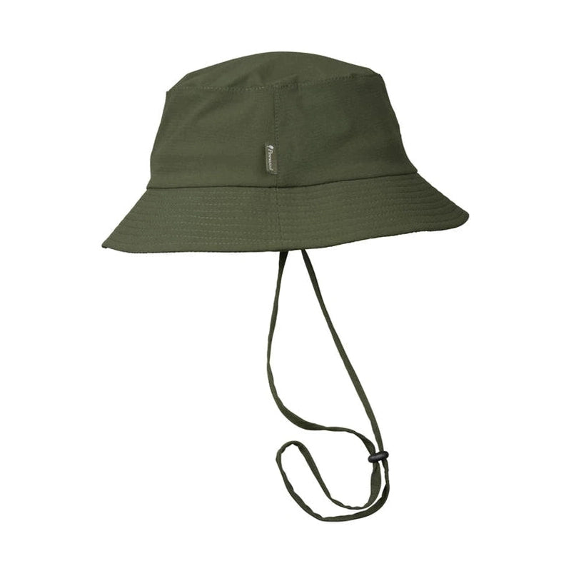 Mörkgrön InsectSafe bucket hat mot vit bakgrund med detaljerat hakband