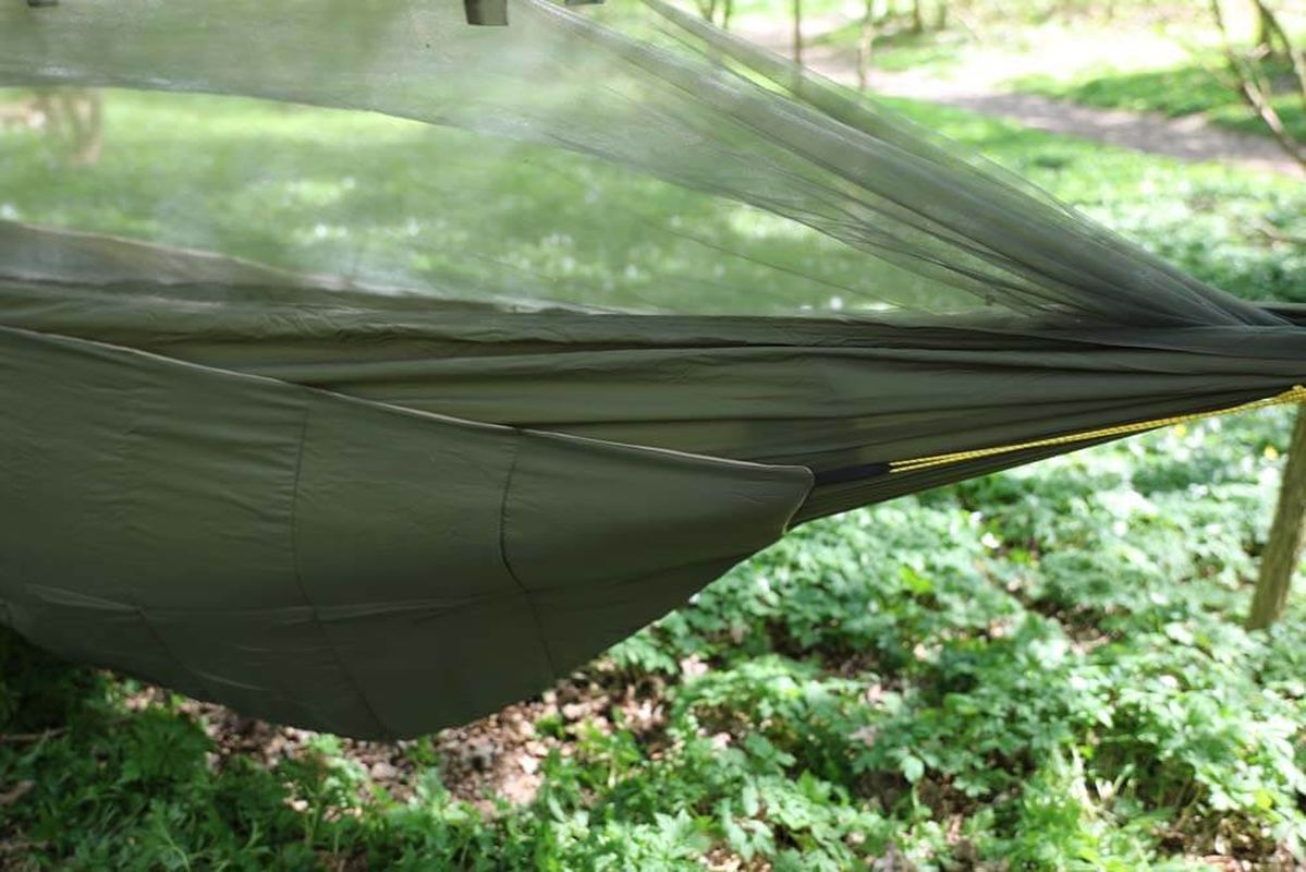Närbild på quiltad underquilt till hängmatta