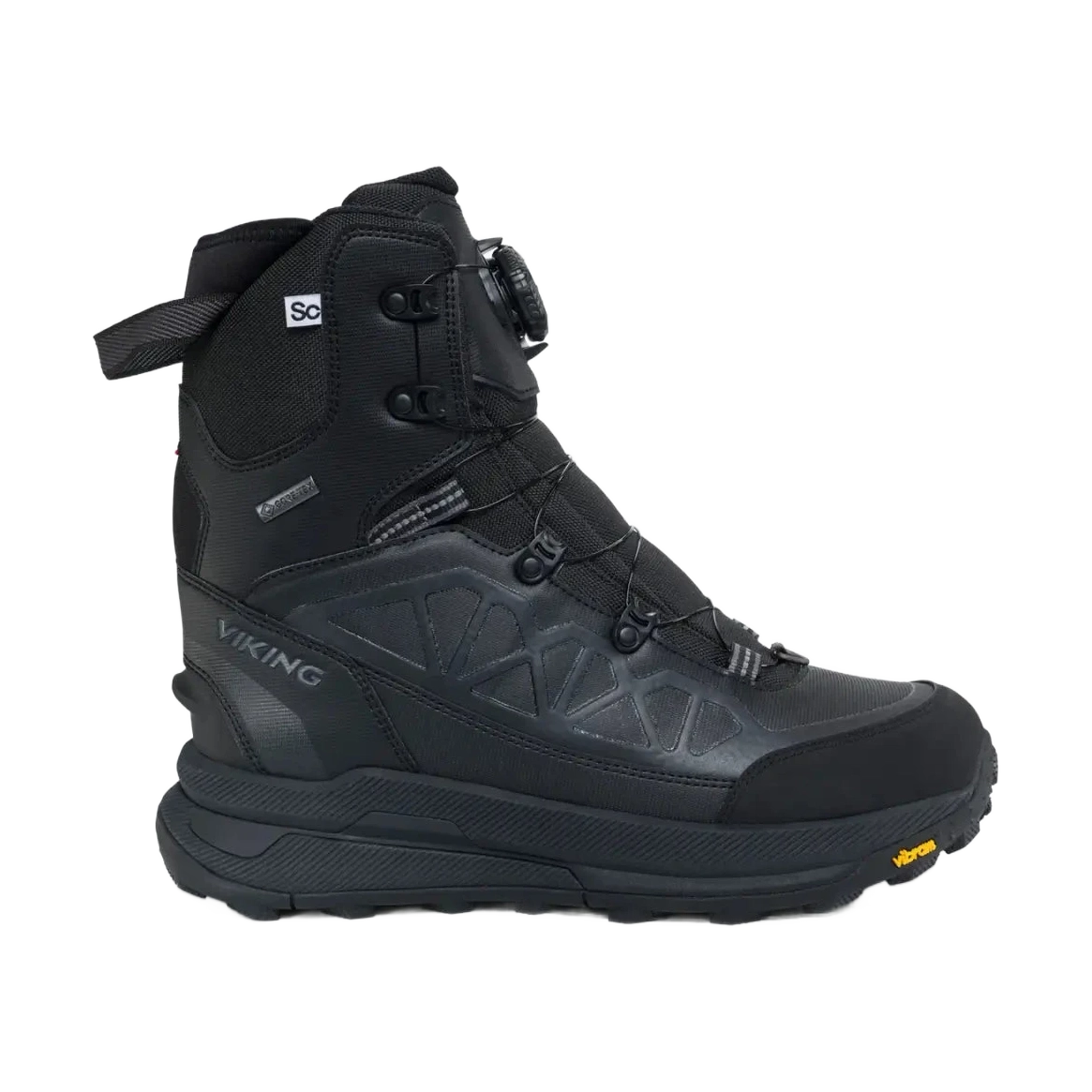 GORE-TEX-vinterkänga med gul Vibram-sula och texturerat material