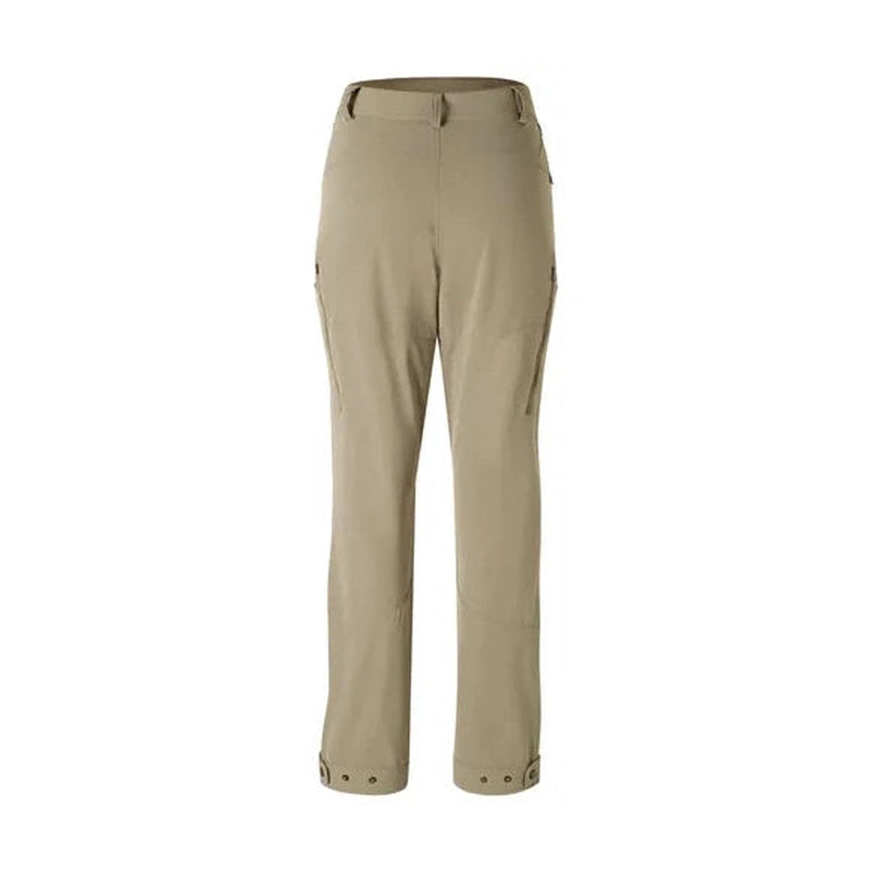 Byxbensklaffar beige vandringsbyxor med metallknappar