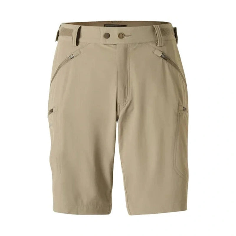 Ljusbeige herrshorts med dragkedjefickor och justerbar midja