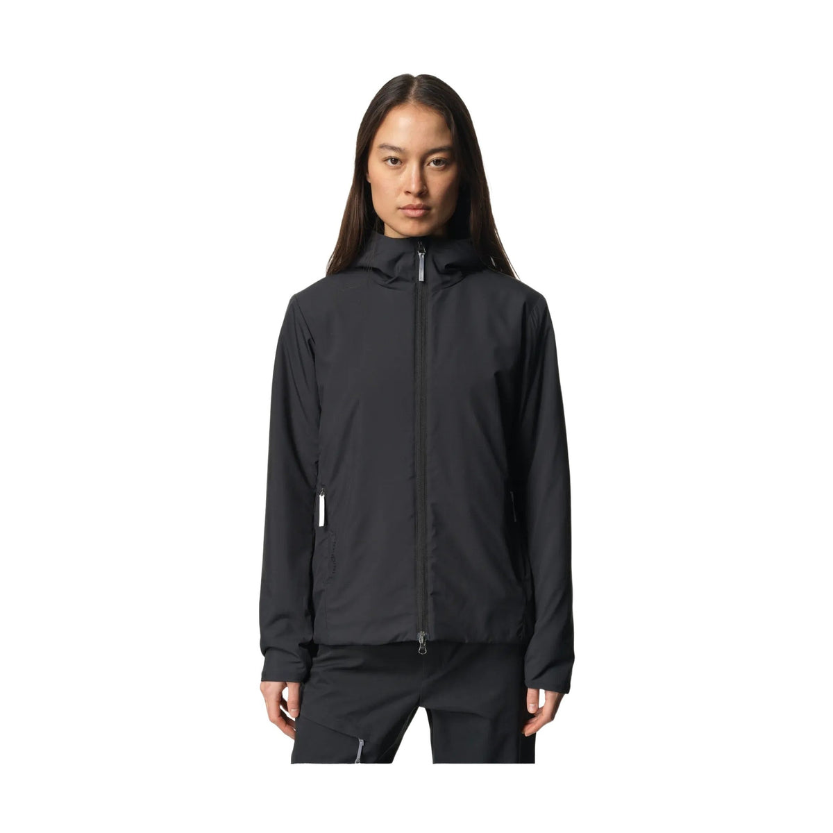 Svart Houdini-hoodie med uppfälld huva