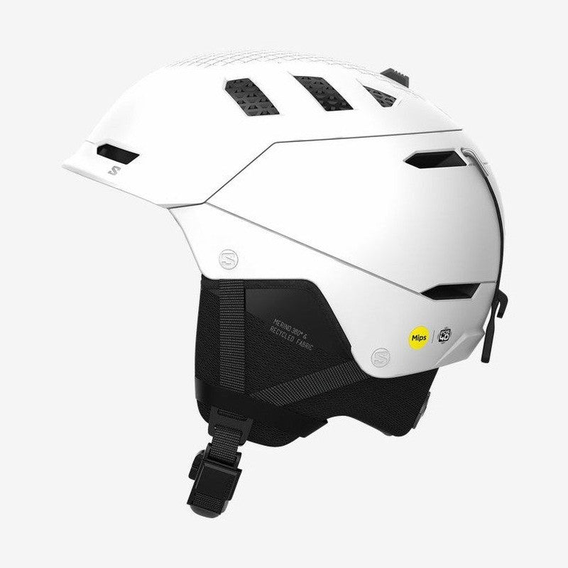 Salomon Husk Prime MIPS hjälm med gult MIPS-logga och merinofoder