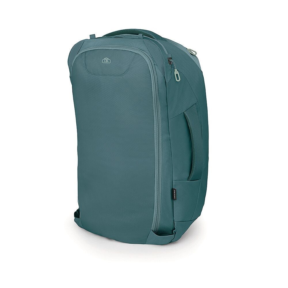 Sida Osprey Fairview 40 ryggsäck med vertikal dragkedja och sidoficka
