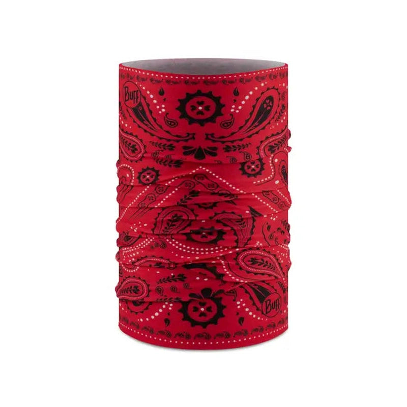Röd Buff Original Ecostretch med svart paisley-mönster
