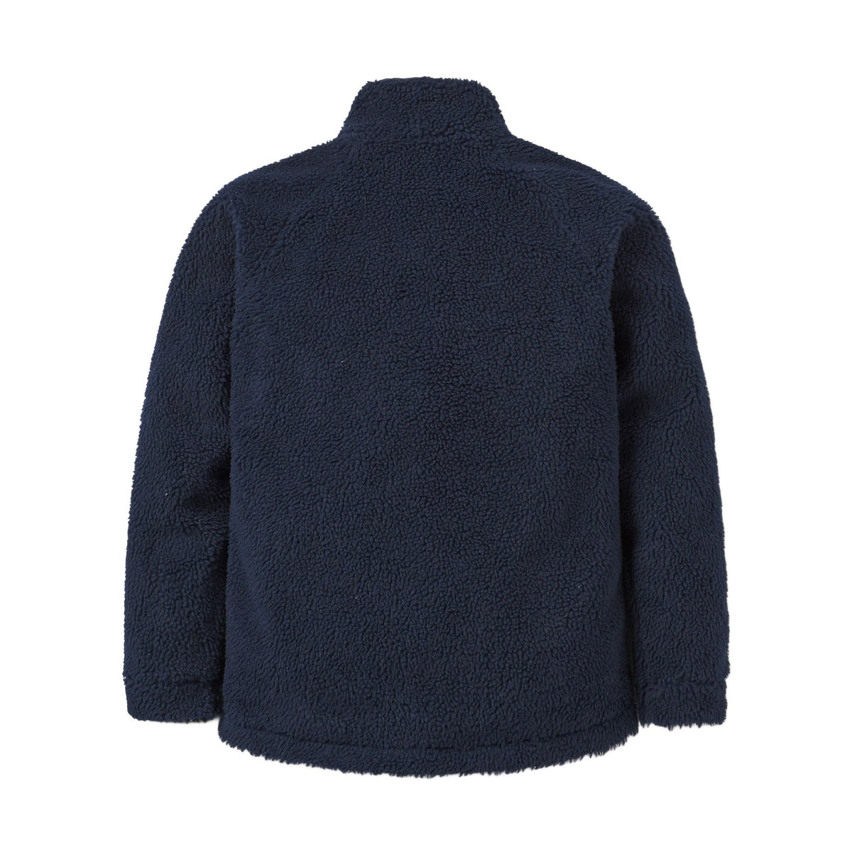 Mörkblå Rab Original Pile jacka baksida i fluffigt fleece med hög krage