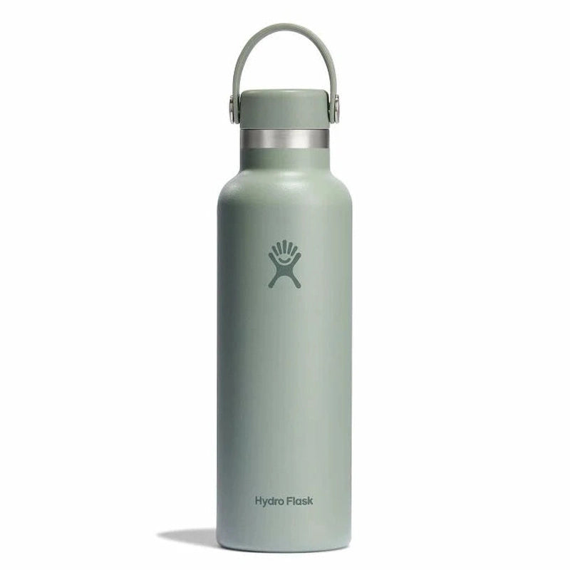 HydroFlask Standard Mouth Flex Straw Cap termos, ljusgrön med matt finish och läckagesäkert lock