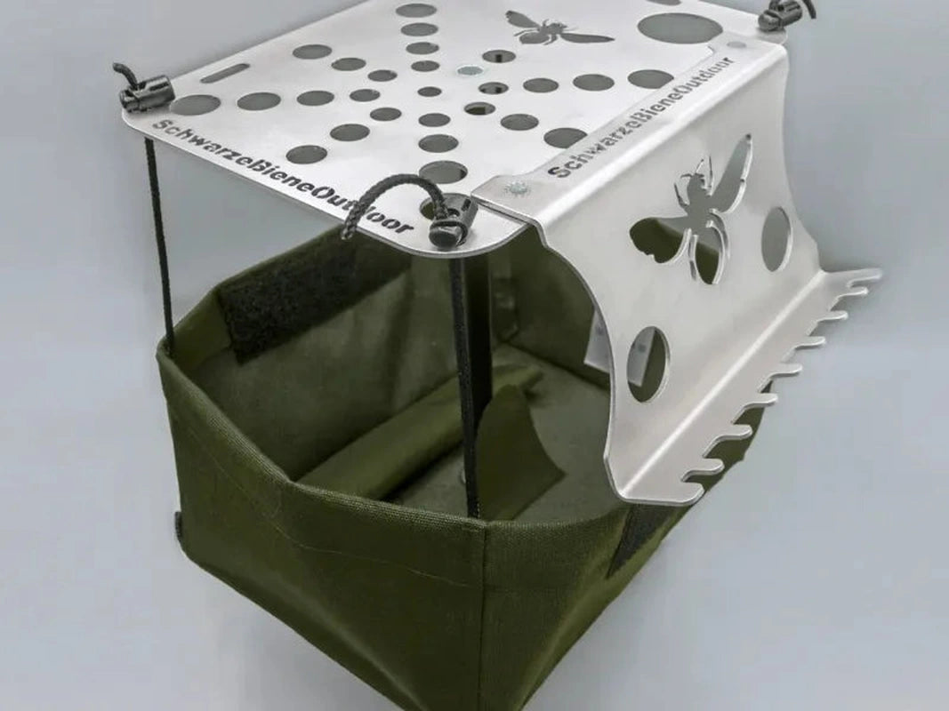 Aluminiummarkspett med bi-motiv och grön förvaringsficka