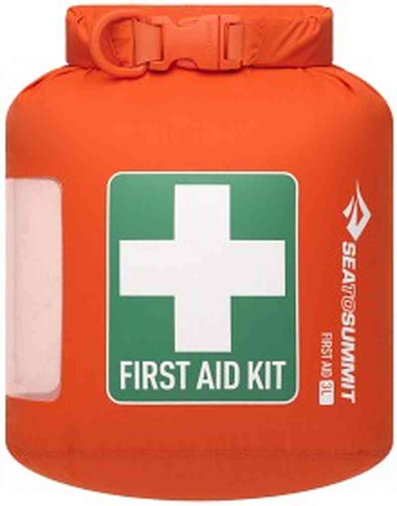 Front view of orange waterproof dry bag with clip closure