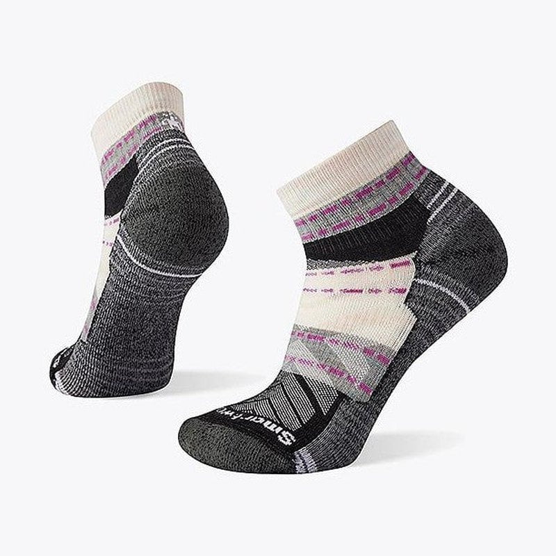 Smartwool Margarita dam ankelstrumpor i grått med magenta detaljer