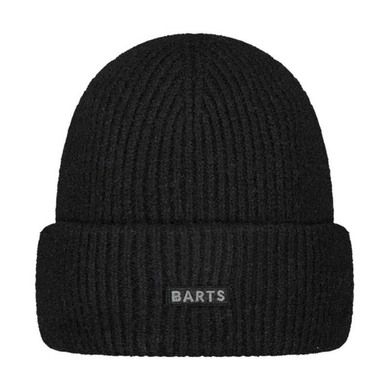 Svart Barts Ardelve dammössa med ribbstickning och BARTS-patch