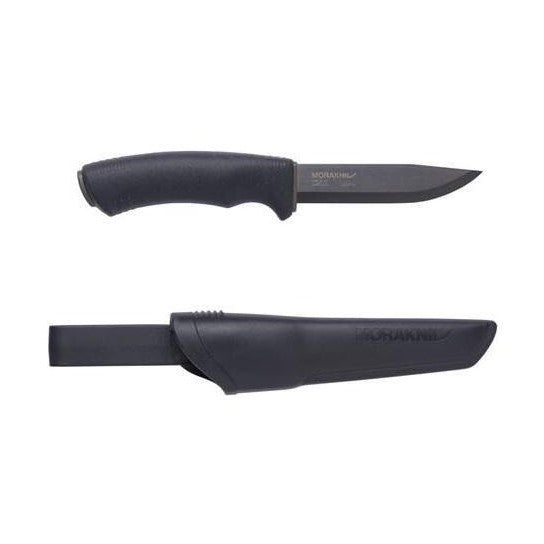 Morakniv Bushcraft Blackblade kniv med svart DLC-blad och polymerhandtag i originalfoder