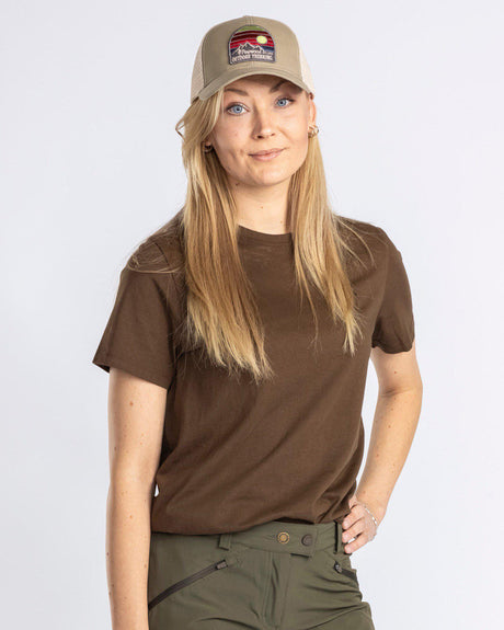 3-pack T-shirt Dam Pinewood Green/H.Brown/Khaki