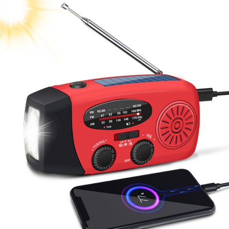 Vevradio 2000 mAh - AM/FM Powerbank Solcell inkl USB