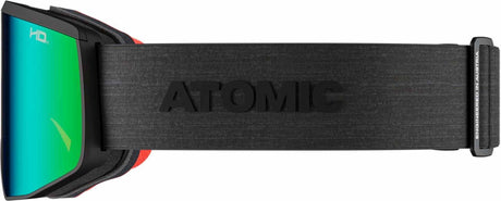 Atomic Four Pro L HD skidglasögon svart med grön-blå reflexlins och texturerad rem