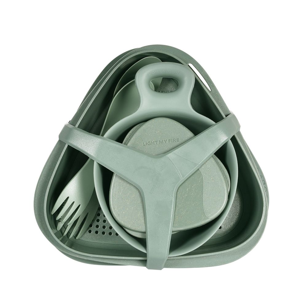 Outdoor Mealkit set med kåsor med gummirem